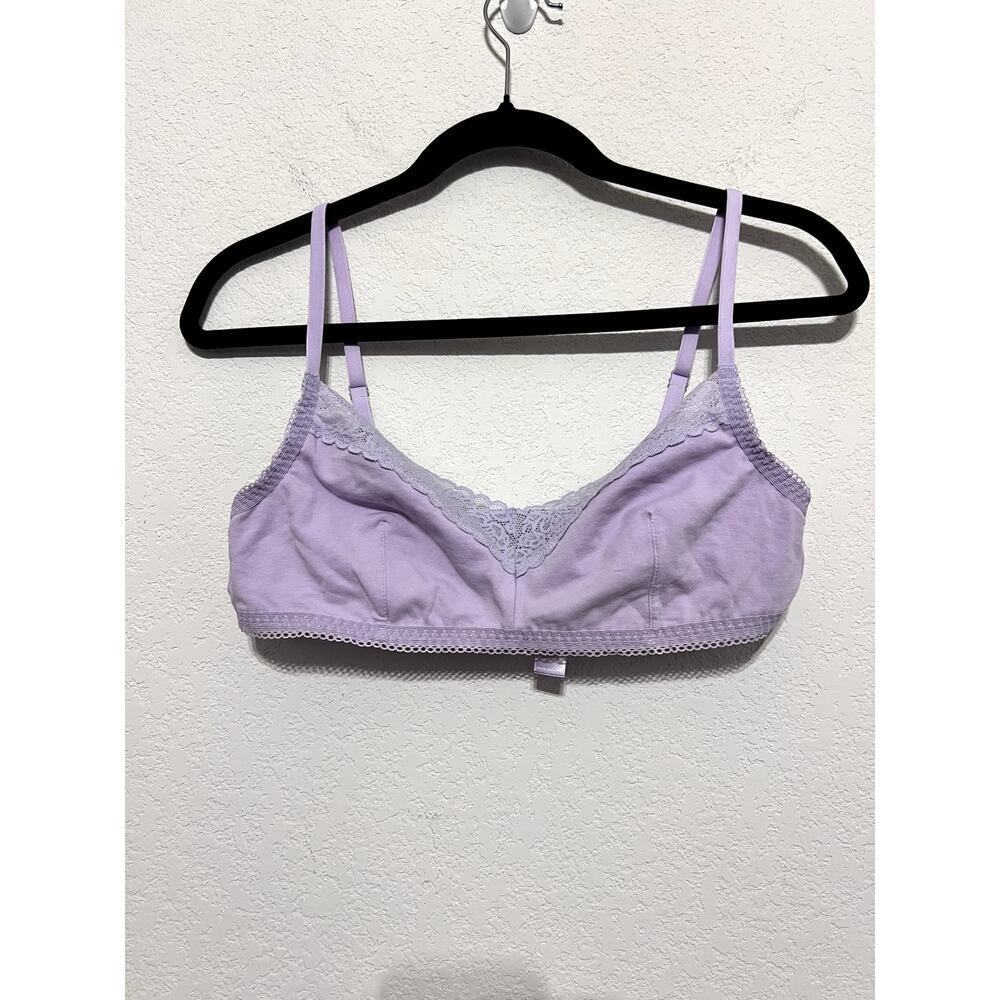Savage X Fenty Cotton Bralette with lace trim Size Large